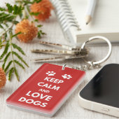 Houd kalm en houd liefdeshonden sleutelhanger (Voorkant Rechts)