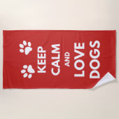 Houd kalm en houd liefdeshonden strandlaken (Voorkant)