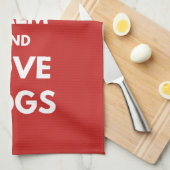 Houd kalm en houd liefdeshonden theedoek (Quarter Fold)
