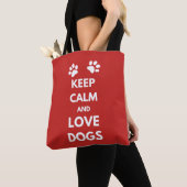 Houd kalm en houd liefdeshonden tote bag (Dichtbij)