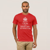 Houd kalm en houd scheiding in stand t-shirt (Voorkant volledig)