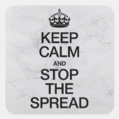 Houd kalm en houd Spread tegen Vierkante Sticker (Voorkant)