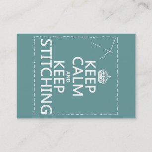 Houd kalm en houd Stitching (alle kleuren) Visitekaartje