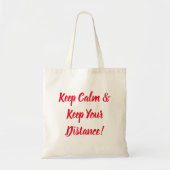 Houd kalm en houd uw afstand tote bag (Voorkant)