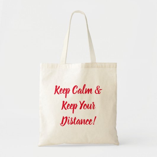 Houd kalm en houd uw afstand tote bag (Voorkant)
