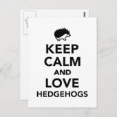 Houd kalm en houd van egels briefkaart (Voorkant / Achterkant)