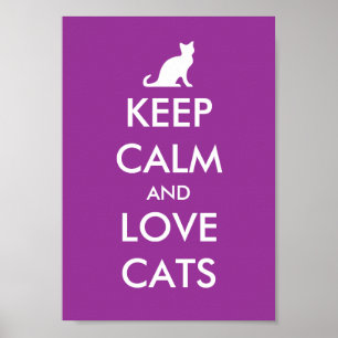 Houd kalm en houd van katten poster parody