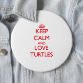 Houd kalm en houd van schildpadden ronde button 6,0 cm (In situ)