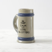 Houd kalm en houd van Zee Otters Bierpul (Voorkant links)