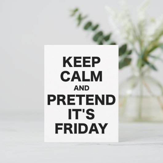 Houd kalm en houd zijn vrijdag voor briefkaart (Staand voorkant)