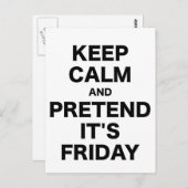 Houd kalm en houd zijn vrijdag voor briefkaart (Voorkant / Achterkant)
