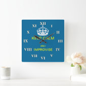 Houd kalm en improviseer vierkante klok (Huis)