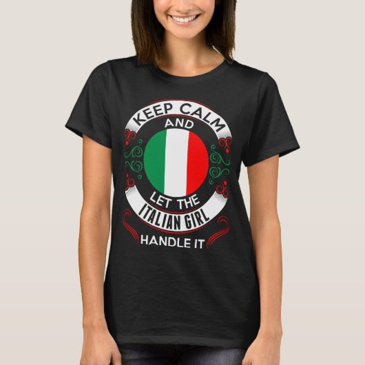 Houd kalm en Italiaans meisje met tshirt (Voorkant)