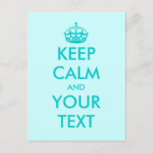 Houd kalm en jouw tekst briefkaarten | Turquoise b (Voorkant)