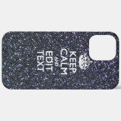 Houd kalm en Jouw tekst in middernacht stijl Case-Mate iPhone Case (Achterkant (horizontaal))