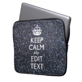 Houd kalm en Jouw tekst in middernacht stijl Laptop Sleeve (Voorkant Links)