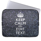 Houd kalm en Jouw tekst in middernacht stijl Laptop Sleeve (Voorkant)