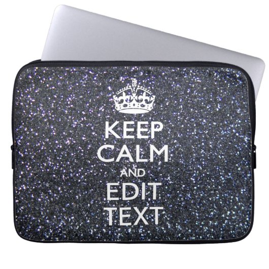 Houd kalm en Jouw tekst in middernacht stijl Laptop Sleeve (Voorkant)