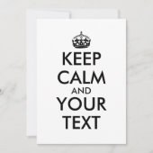 Houd Kalm en Jouw tekst Uitnodigingen  (Voorkant)