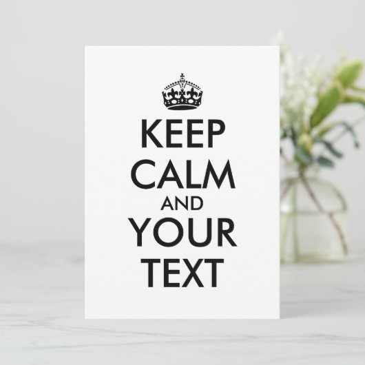 Houd Kalm en Jouw tekst Uitnodigingen  (Staand voorkant)