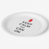 Houd kalm en kan aan papieren bordje (Gekanteld)