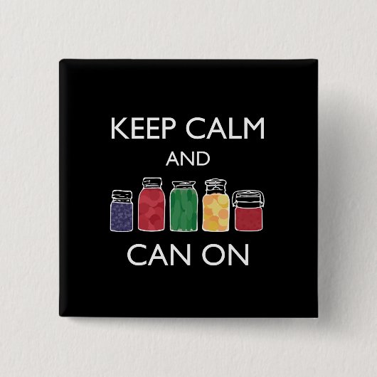 Houd kalm en kan op Button Pinback (Voorkant)