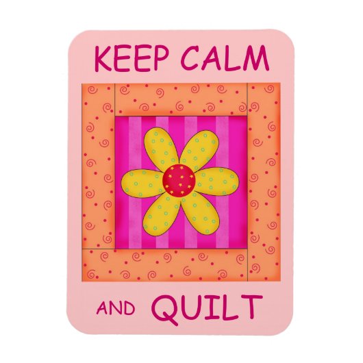 Houd kalm en kantelbaar Applique Blok Magneet (Verticaal)