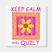 Houd kalm en kantelbaar Applique Blok Magneet (Voorkant)