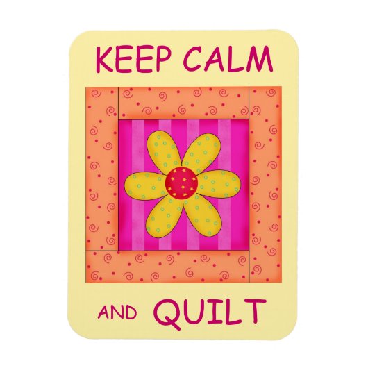 Houd kalm en kantelbaar Applique Blok Magneet (Verticaal)