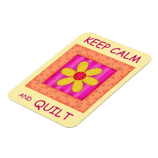 Houd kalm en kantelbaar Applique Blok Magneet (Linkerzijde)