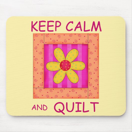 Houd kalm en kantelbaar Applique Blok Muismat (Voorkant)