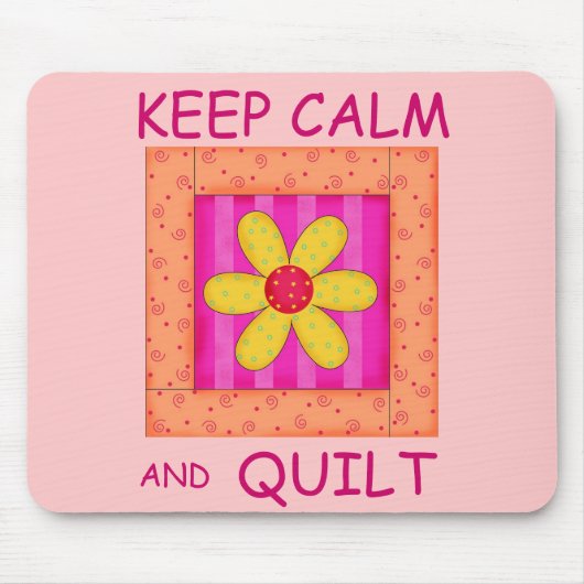 Houd kalm en kantelbaar Applique Blok Muismat (Voorkant)