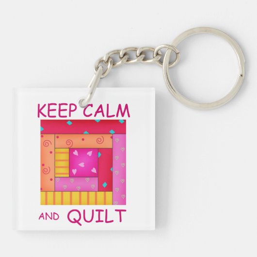 Houd kalm- en kantelkleurig blok voor logcabine sleutelhanger (Achterkant)