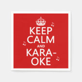Houd Kalm en Karaoke (pas kleur aan) Servetten (Voorkant)