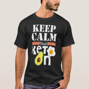 Houd kalm en keto op ketogene voeding Avocado T-shirt