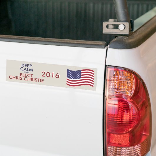  houd kalm en kies CHRIS CHRISTIE Bumpersticker (Op Truck)