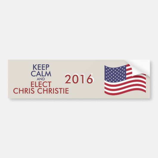  houd kalm en kies CHRIS CHRISTIE Bumpersticker (Voorkant)