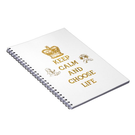 Houd kalm en kies leven notitieboek (Rechterzijde)