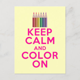 Houd kalm en kleur aan briefkaart