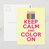 Houd kalm en kleur aan briefkaart (Voorkant / Achterkant)