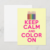 Houd kalm en kleur aan kaart (Voorkant / Achterkant)