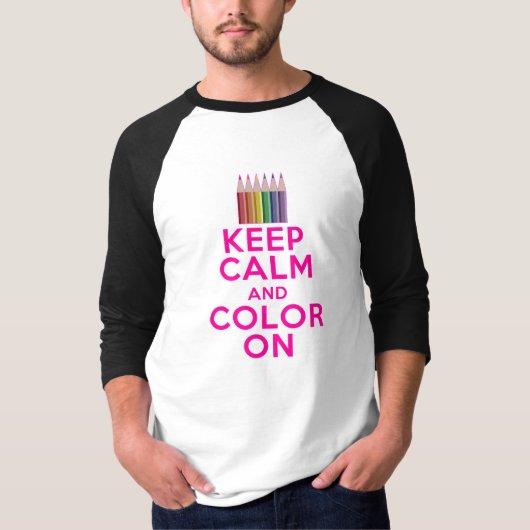Houd kalm en kleur aan t-shirt (Voorkant)