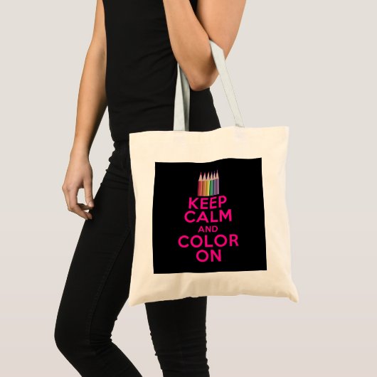 Houd kalm en kleur aan tote bag (Voorkant (product))