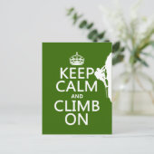 Houd kalm en klimt aan (aanpasbare kleur) briefkaart (Staand voorkant)