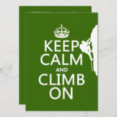 Houd kalm en klimt aan (aanpasbare kleur) kaart (Voorkant / Achterkant)