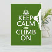Houd kalm en klimt aan (aanpasbare kleur) kaart (Staand voorkant)