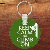 Houd kalm en klimt aan (aanpasbare kleur) sleutelhanger (Voorkant)