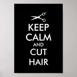 Houd kalm en knip haar poster voor haar kapsalon