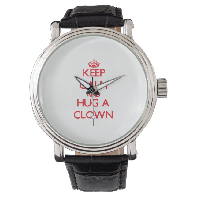 Houd kalm en knuffel een clown horloge (Voorkant)