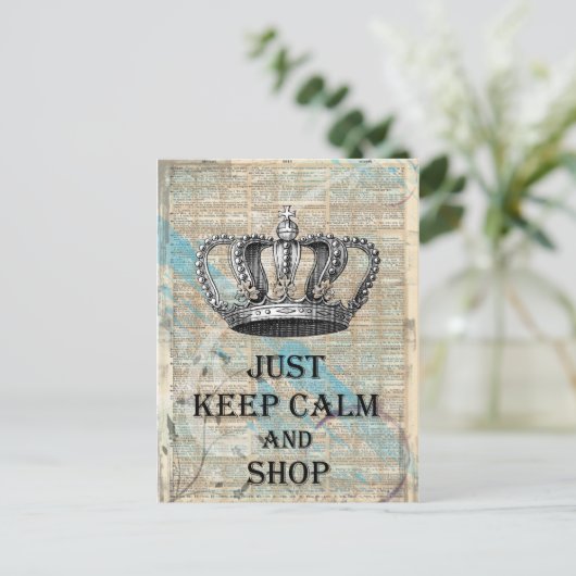 Houd kalm en koop  Abstract kunstontwerp Briefkaart (Staand voorkant)